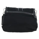 PRADA Nylon Shoulder Bag Black Silver Auth 195790V-3