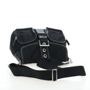 PRADA Nylon Shoulder Bag Black Silver Auth 195790V-7