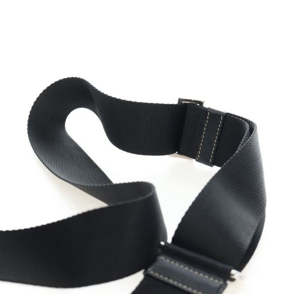 PRADA Nylon Shoulder Bag Black Silver Auth 195790V