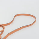 CELINE Hand Bag Leather 2way Orange Gold Tone Auth 195791A-10