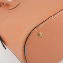CELINE Hand Bag Leather 2way Orange Gold Tone Auth 195791A-13