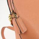 CELINE Hand Bag Leather 2way Orange Gold Tone Auth 195791A-16