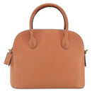 CELINE Hand Bag Leather 2way Orange Gold Tone Auth 195791A-2