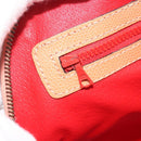 CELINE Hand Bag Leather 2way Orange Gold Tone Auth 195791A-22
