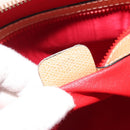 CELINE Hand Bag Leather 2way Orange Gold Tone Auth 195791A-24