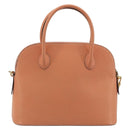 CELINE Hand Bag Leather 2way Orange Gold Tone Auth 195791A-3