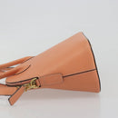 CELINE Hand Bag Leather 2way Orange Gold Tone Auth 195791A-5