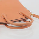 CELINE Hand Bag Leather 2way Orange Gold Tone Auth 195791A-7