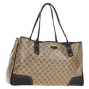 GUCCI GG Crystal Tote Bag Coated Canvas Outlet Beige Gold 293589 Auth 195792V-1