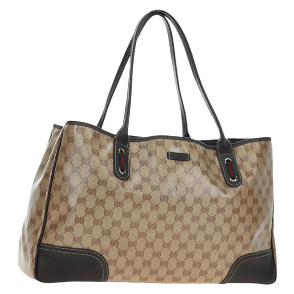 GUCCI GG Crystal Tote Bag Coated Canvas Outlet Beige Gold 293589 Auth 195792V