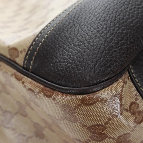 GUCCI GG Crystal Tote Bag Coated Canvas Outlet Beige Gold 293589 Auth 195792V