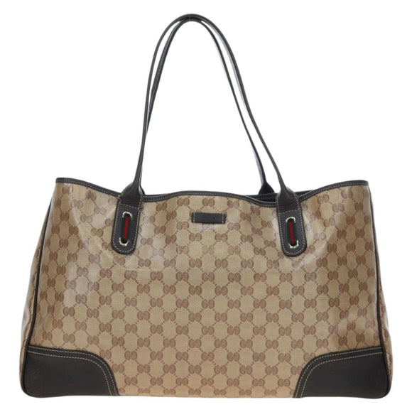 GUCCI GG Crystal Tote Bag Coated Canvas Outlet Beige Gold 293589 Auth 195792V