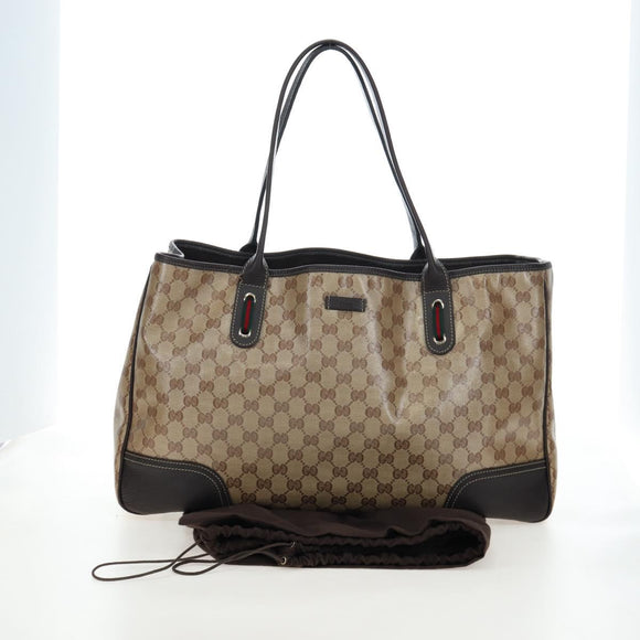 GUCCI GG Crystal Tote Bag Coated Canvas Outlet Beige Gold 293589 Auth 195792V