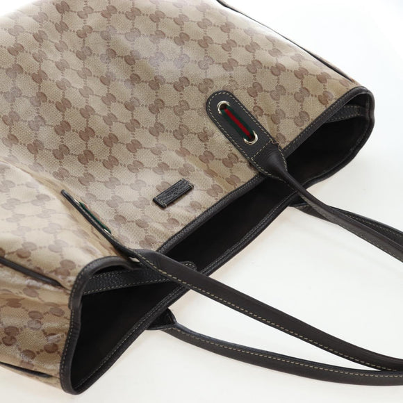 GUCCI GG Crystal Tote Bag Coated Canvas Outlet Beige Gold 293589 Auth 195792V