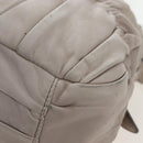 PRADA Gathered Hand Bag Leather 2way Gray Silver Auth 195793V-19