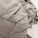 PRADA Gathered Hand Bag Leather 2way Gray Silver Auth 195793V-21