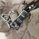 PRADA Gathered Hand Bag Leather 2way Gray Silver Auth 195793V-24