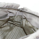 PRADA Gathered Hand Bag Leather 2way Gray Silver Auth 195793V-26