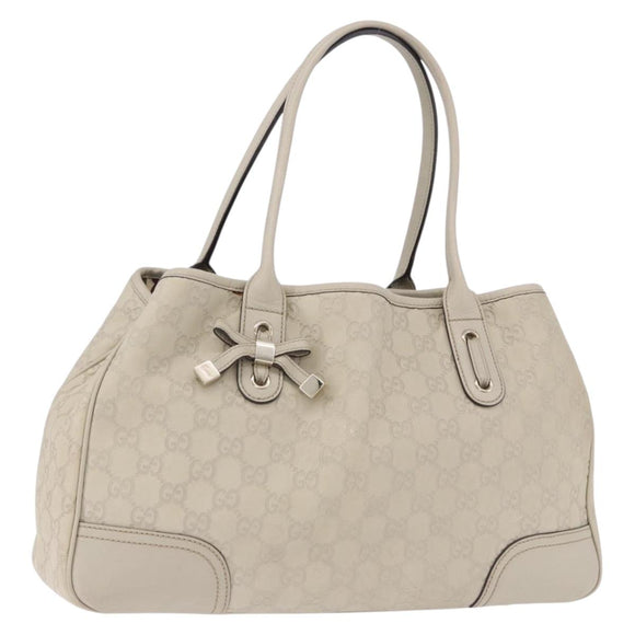 GUCCI GuccissimaGG Pretty Tote Bag Leather Ivory 163805 Auth 195794V
