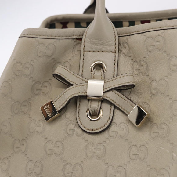 GUCCI GuccissimaGG Pretty Tote Bag Leather Ivory 163805 Auth 195794V