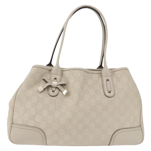 GUCCI GuccissimaGG Pretty Tote Bag Leather Ivory 163805 Auth 195794V