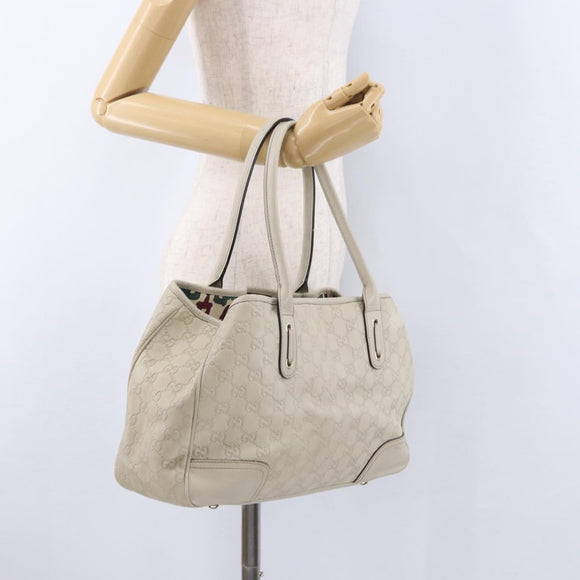 GUCCI GuccissimaGG Pretty Tote Bag Leather Ivory 163805 Auth 195794V