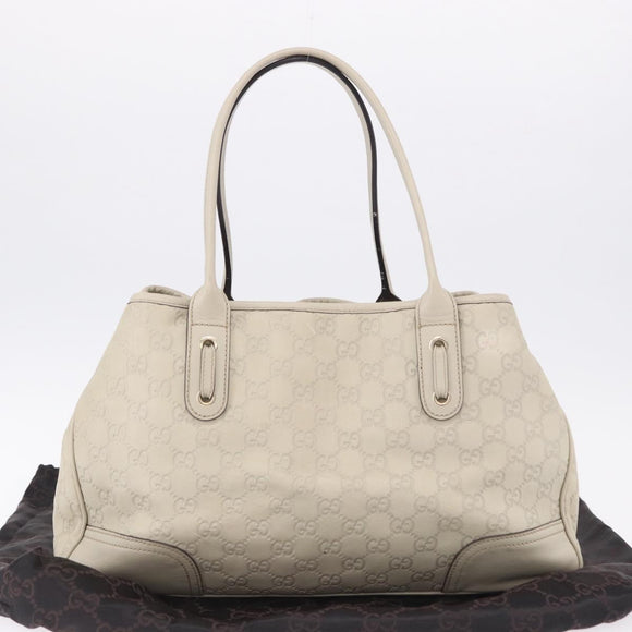 GUCCI GuccissimaGG Pretty Tote Bag Leather Ivory 163805 Auth 195794V