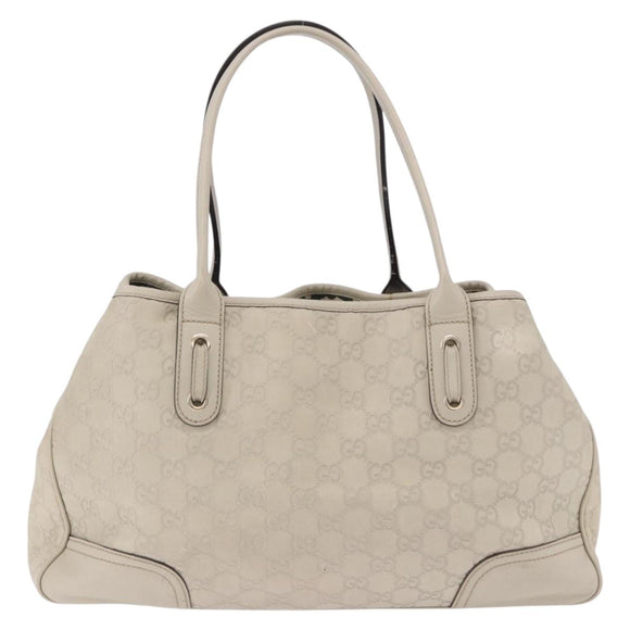 GUCCI GuccissimaGG Pretty Tote Bag Leather Ivory 163805 Auth 195794V
