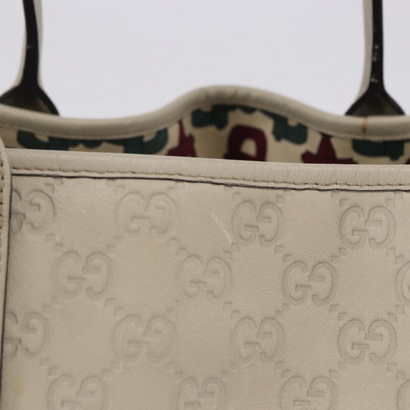 GUCCI GuccissimaGG Pretty Tote Bag Leather Ivory 163805 Auth 195794V