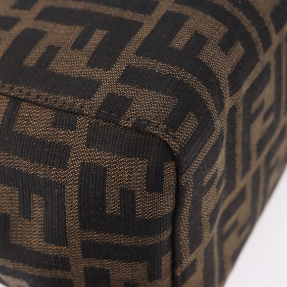 FENDI Zucca Canvas Mamma Baguette Hand Bag Brown Silver Auth 195795V