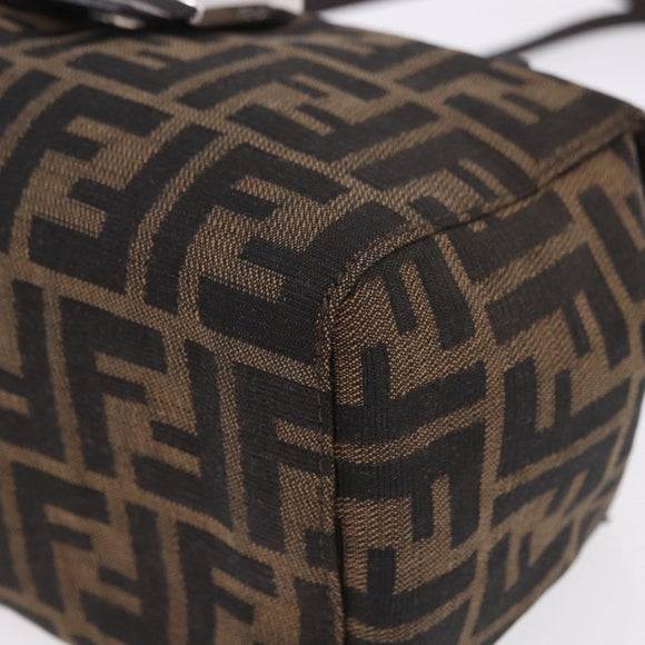 FENDI Zucca Canvas Mamma Baguette Hand Bag Brown Silver Auth 195795V
