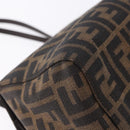 FENDI Zucca Canvas Mamma Baguette Hand Bag Brown Silver Auth 195795V-16