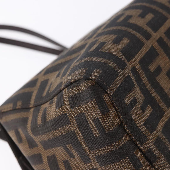 FENDI Zucca Canvas Mamma Baguette Hand Bag Brown Silver Auth 195795V