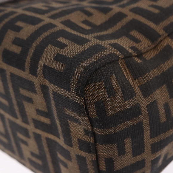 FENDI Zucca Canvas Mamma Baguette Hand Bag Brown Silver Auth 195795V