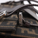 FENDI Zucca Canvas Mamma Baguette Hand Bag Brown Silver Auth 195795V-9