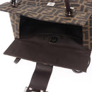 FENDI Zucca Canvas Mamma Baguette Hand Bag Brown Silver Auth 195795V-20