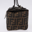FENDI Zucca Canvas Mamma Baguette Hand Bag Brown Silver Auth 195795V-3