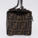 FENDI Zucca Canvas Mamma Baguette Hand Bag Brown Silver Auth 195795V-4