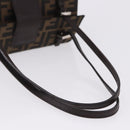 FENDI Zucca Canvas Mamma Baguette Hand Bag Brown Silver Auth 195795V-7