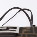 FENDI Zucca Canvas Mamma Baguette Hand Bag Brown Silver Auth 195795V-8