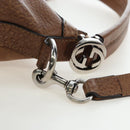 GUCCI Interlocking Hand Bag Leather 2way Brown Silver 326514 Auth 195798V-11
