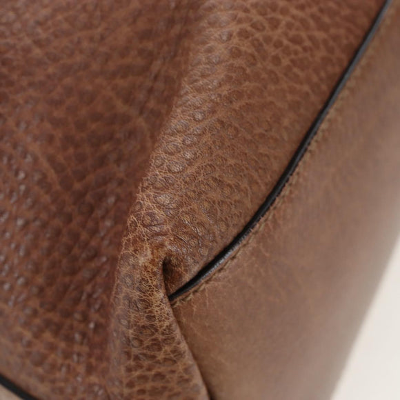 GUCCI Interlocking Hand Bag Leather 2way Brown Silver 326514 Auth 195798V