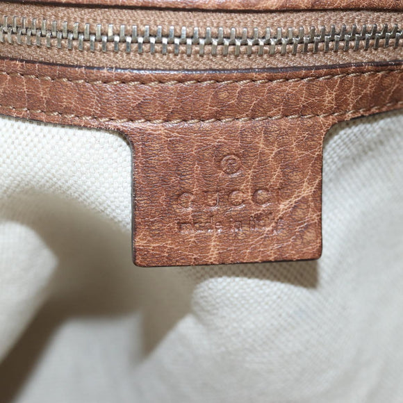 GUCCI Interlocking Hand Bag Leather 2way Brown Silver 326514 Auth 195798V