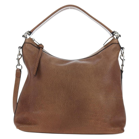 GUCCI Interlocking Hand Bag Leather 2way Brown Silver 326514 Auth 195798V