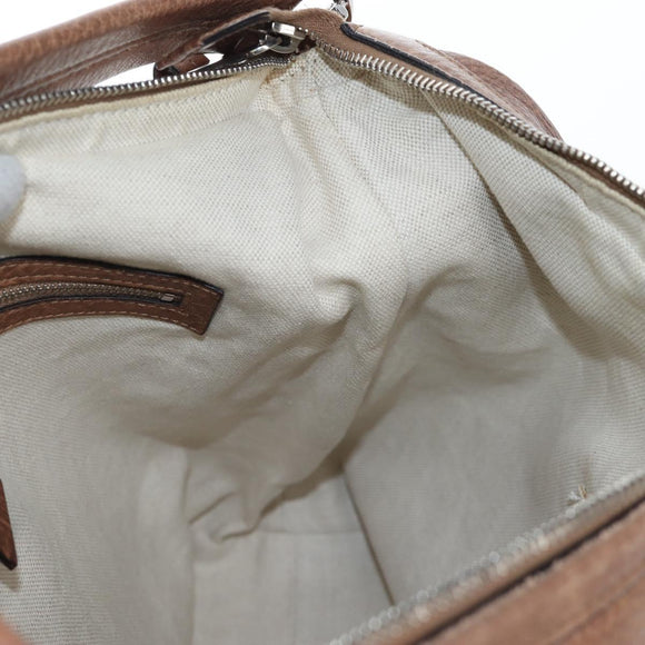 GUCCI Interlocking Hand Bag Leather 2way Brown Silver 326514 Auth 195798V