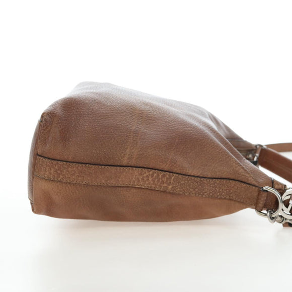 GUCCI Interlocking Hand Bag Leather 2way Brown Silver 326514 Auth 195798V