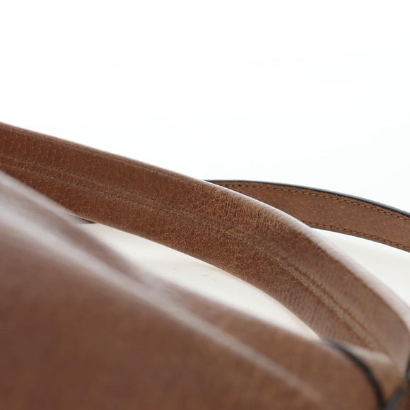 GUCCI Interlocking Hand Bag Leather 2way Brown Silver 326514 Auth 195798V