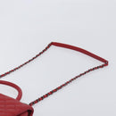 CHANEL Matelasse Coco Handle Chain Bag Caviar Skin 2way Red CC Auth 195900V-10