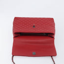 CHANEL Matelasse Coco Handle Chain Bag Caviar Skin 2way Red CC Auth 195900V-19