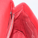 CHANEL Matelasse Coco Handle Chain Bag Caviar Skin 2way Red CC Auth 195900V-23